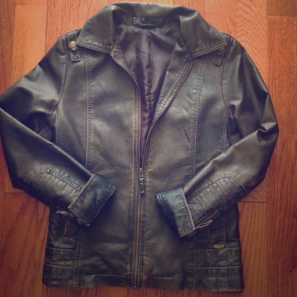 “Vegan” Leather Bomber Jacket